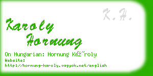 karoly hornung business card